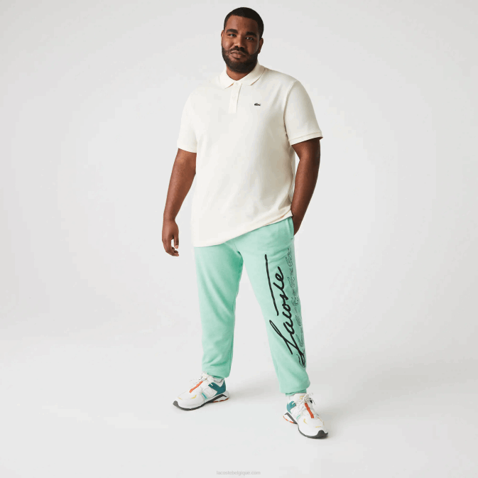 VHC vert V6HV1066 Hommes Lacoste pantalon de jogging en molleton de coton imprimé signature et crocodile
