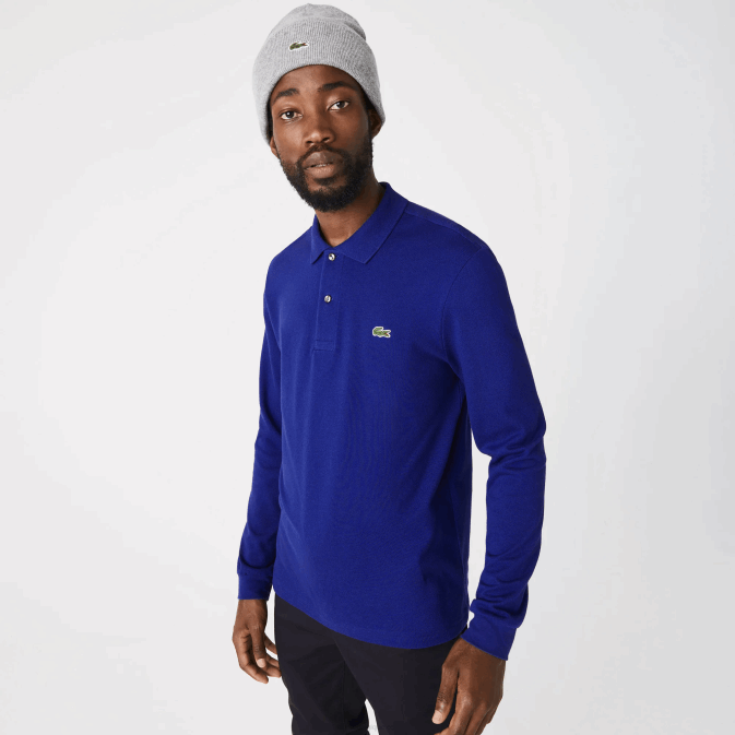 bdm bleu V6HV864 Hommes Lacoste polo à manches longues original l1212