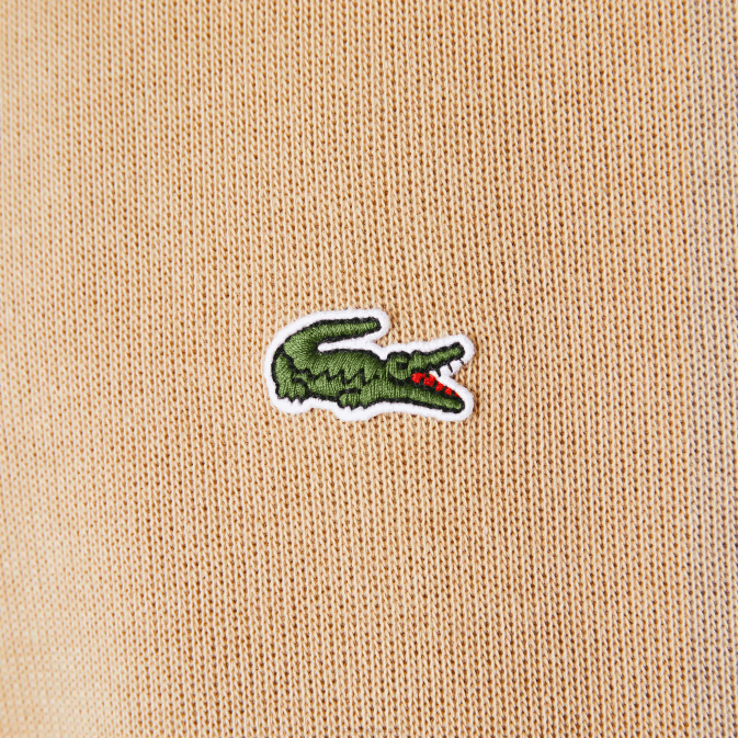 beige 02s V6HV957 Hommes Lacoste sweat col montant zippé en coton