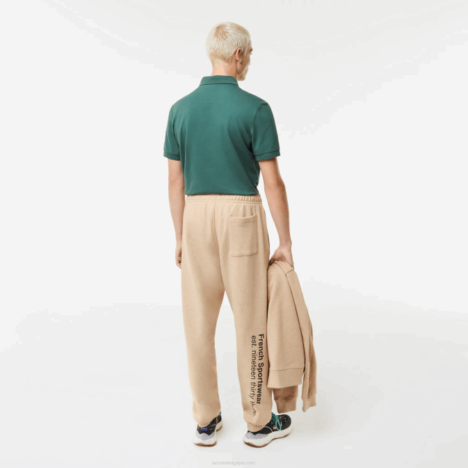 beige 4jw V6HV1013 Hommes Lacoste pantalon de survêtement imprimé