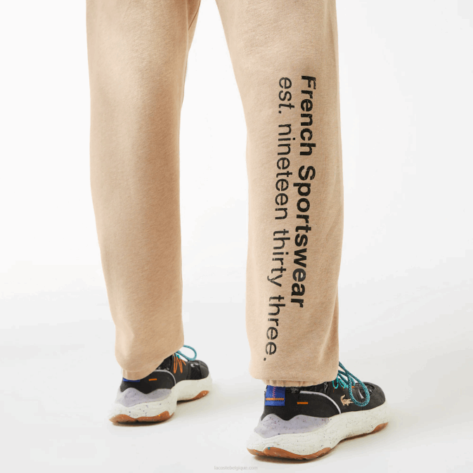 beige 4jw V6HV1013 Hommes Lacoste pantalon de survêtement imprimé