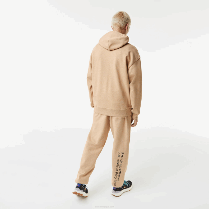 beige 4jw V6HV968 Hommes Lacoste sweat ample à capuche crocodile