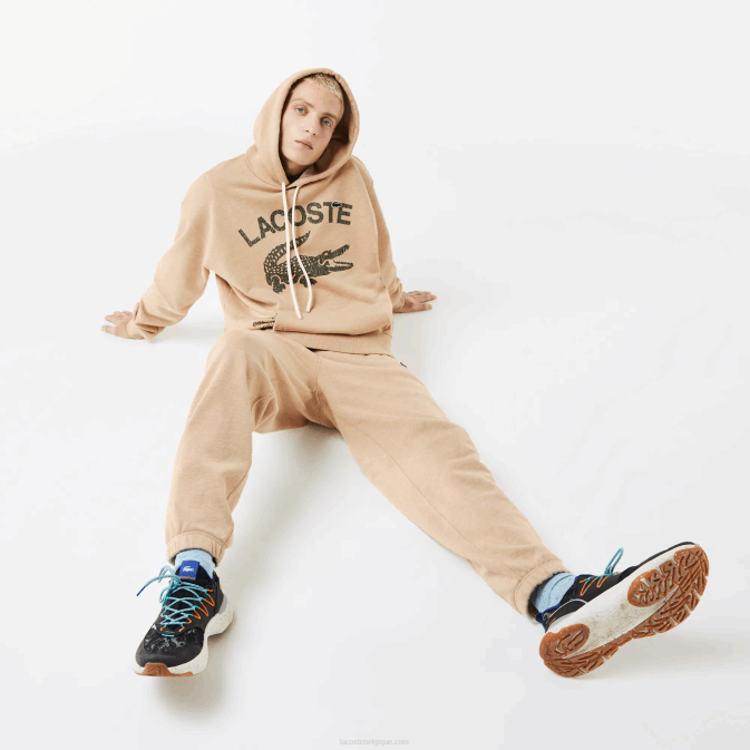 beige 4jw V6HV968 Hommes Lacoste sweat ample à capuche crocodile