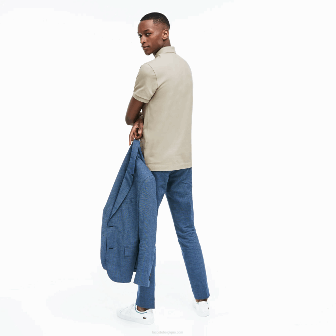 beige ae0 V6HV79 Hommes Lacoste polo piqué de coton stretch smart paris