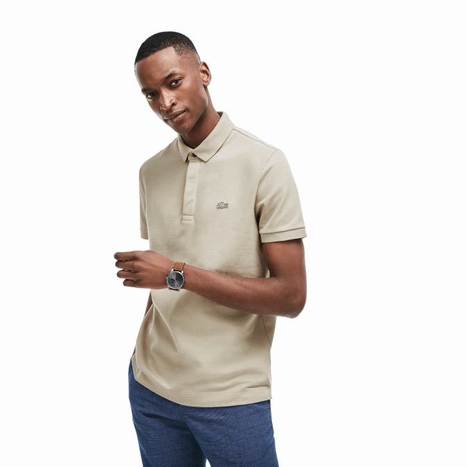 beige ae0 V6HV79 Hommes Lacoste polo piqué de coton stretch smart paris