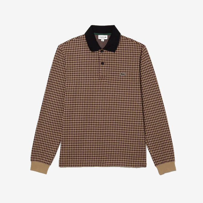 beige bleu marine bordeaux v40 V6HV924 Hommes Lacoste polo à imprimé tartan coupe décontractée