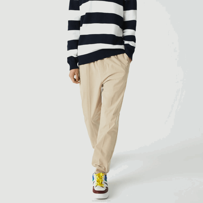 beige c5u V6HV1118 Hommes Lacoste pantalon de survêtement résistant à l\eau