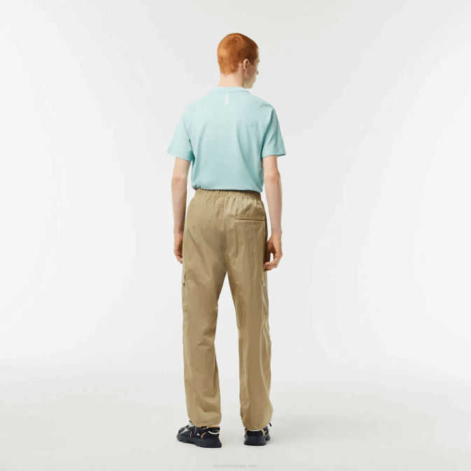 beige cb8 V6HV22 Hommes Lacoste pantalon de survêtement déperlant coupe décontractée