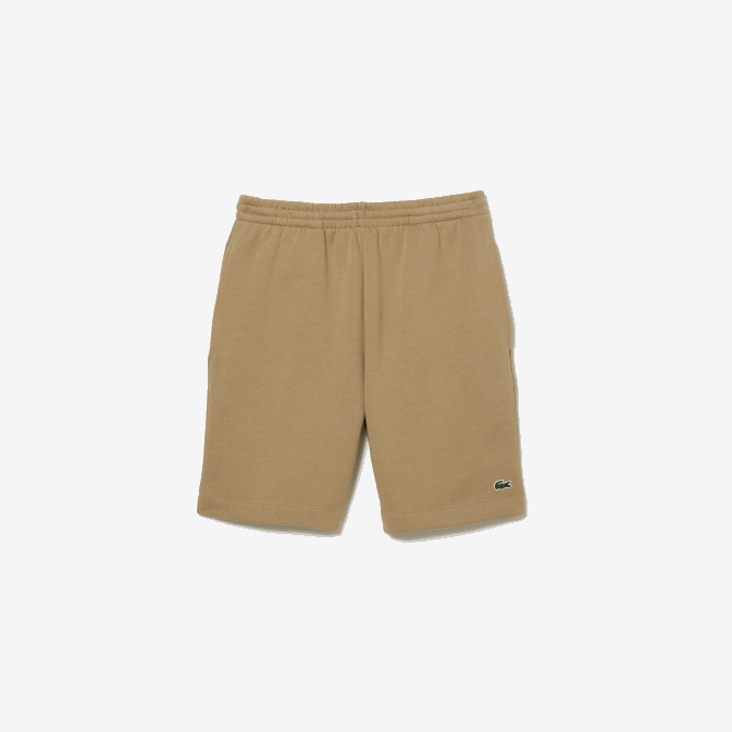beige cb8 V6HV414 Hommes Lacoste short en molleton de coton bio brossé