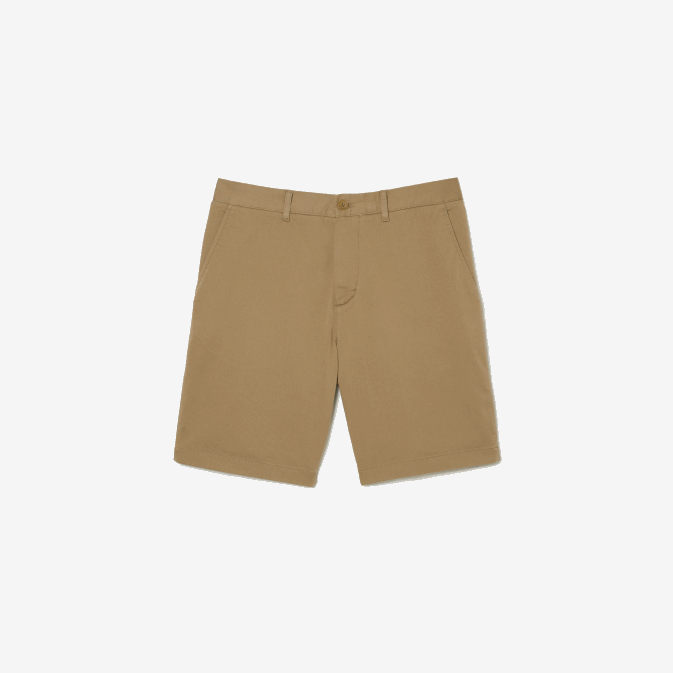 beige cb8 V6HV438 Hommes Lacoste bermuda regular fit en coton bio stretch