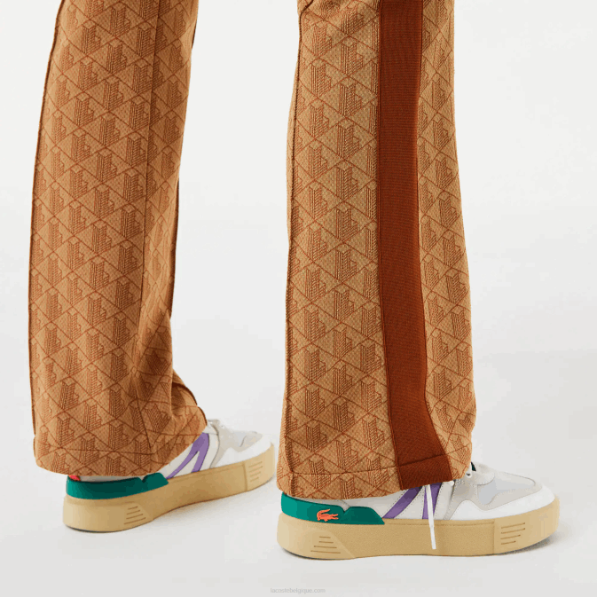 beige marron zwm V6HV2536 femmes Lacoste pantalon de jogging à motif monogrammé