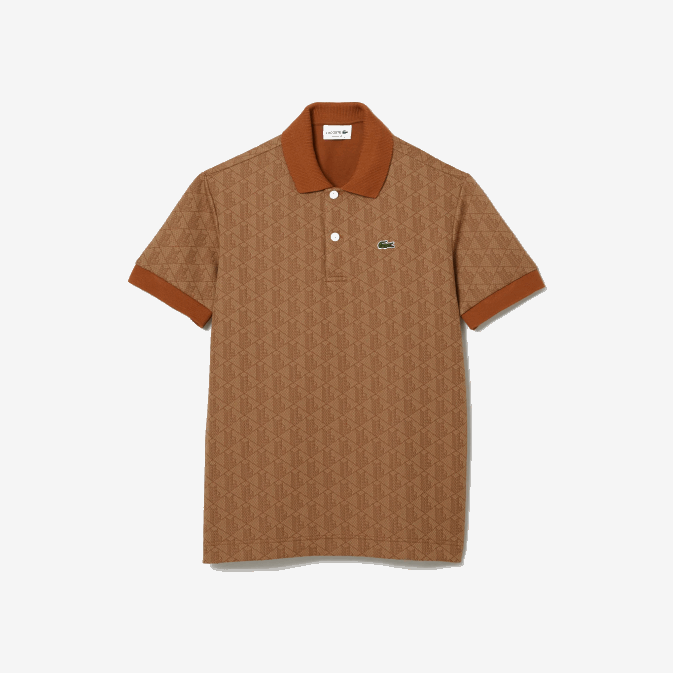 beige marron zwm V6HV73 Hommes Lacoste polo à motif monogrammé