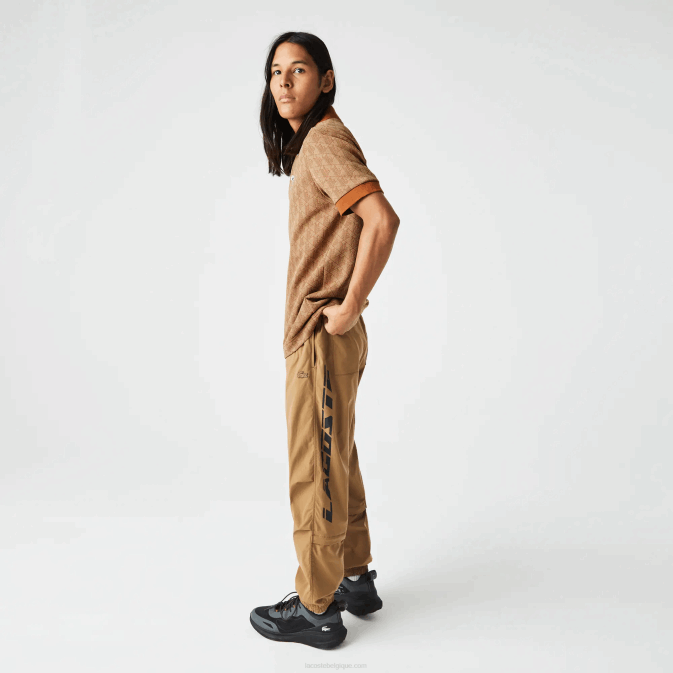 beige marron zwm V6HV73 Hommes Lacoste polo à motif monogrammé