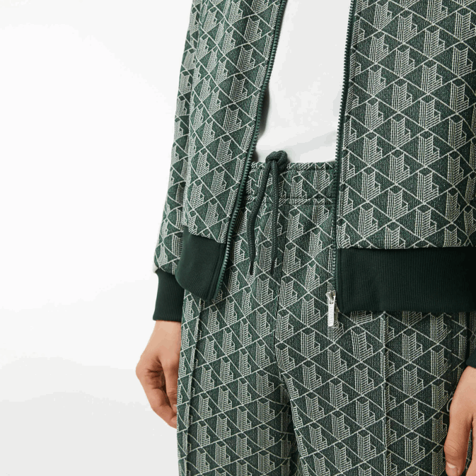 beige vert 7m4 V6HV279 Hommes Lacoste pantalon de jogging à motif monogrammé