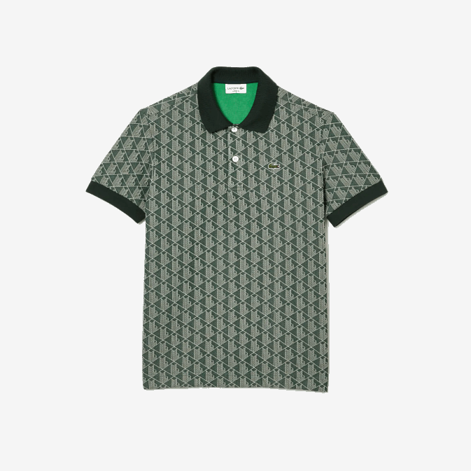 beige vert 7m4 V6HV72 Hommes Lacoste polo à motif monogrammé