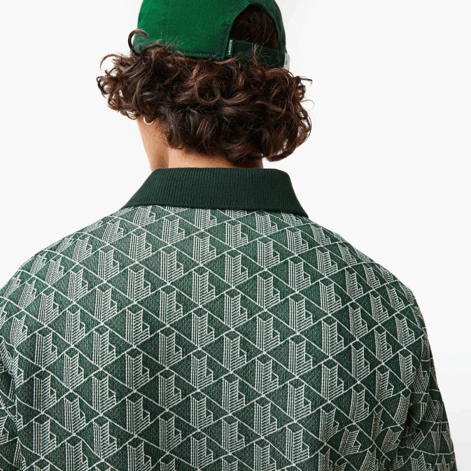 beige vert 7m4 V6HV72 Hommes Lacoste polo à motif monogrammé