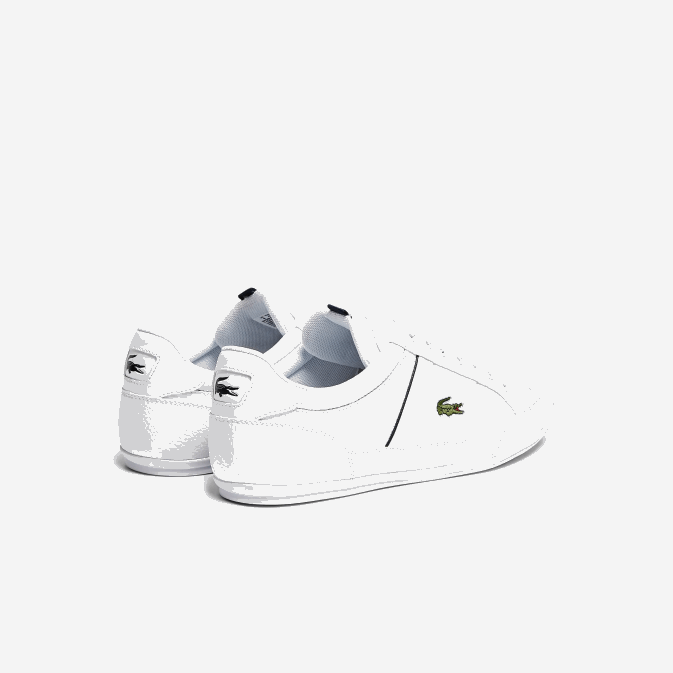 blanc  marine 042 V6HV1713 Hommes Lacoste baskets chaymon en cuir et synthétique