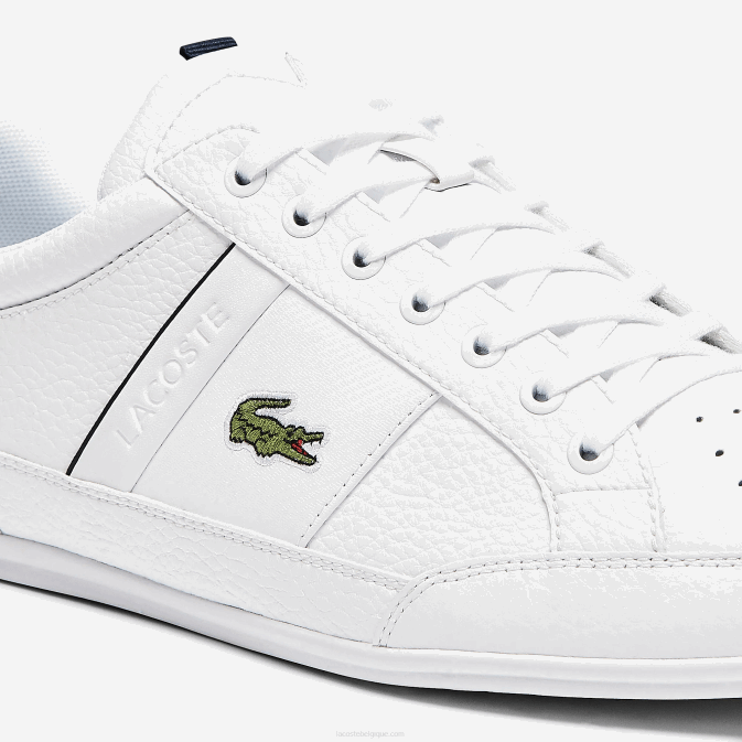blanc  marine 042 V6HV1713 Hommes Lacoste baskets chaymon en cuir et synthétique