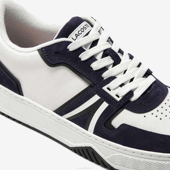 blanc  marine 042 V6HV1752 Hommes Lacoste baskets en cuir l001
