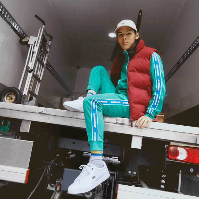 blanc  marine 042 V6HV1815 Hommes Lacoste baskets en cuir carnaby bl