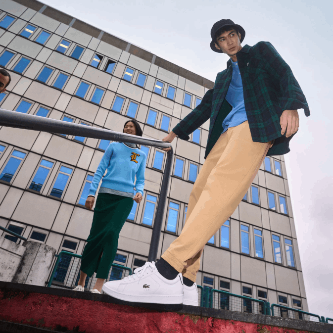 blanc  marine 042 V6HV1815 Hommes Lacoste baskets en cuir carnaby bl