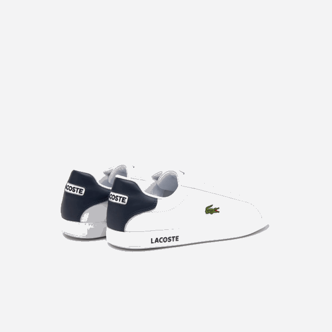 blanc  marine 042 V6HV1912 Hommes Lacoste baskets graduées en cuir