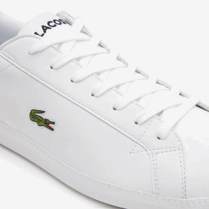 blanc  marine 042 V6HV1912 Hommes Lacoste baskets graduées en cuir