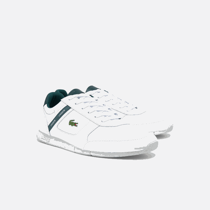 blanc  vert foncé 1r5 V6HV1700 Hommes Lacoste baskets en cuir et textile menerva sport