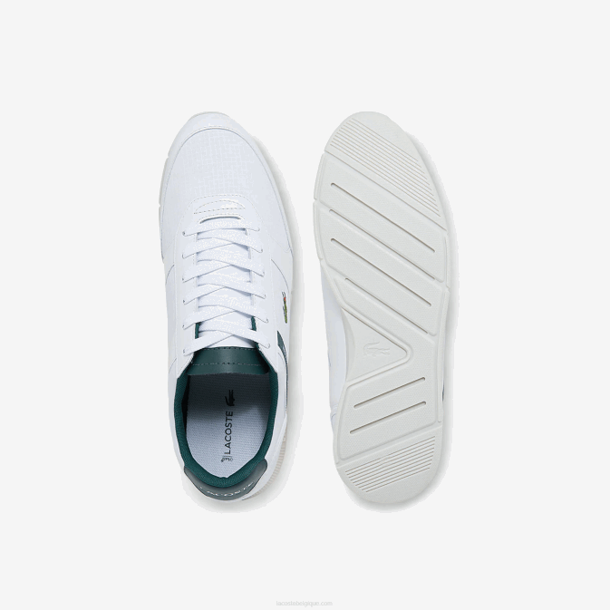 blanc  vert foncé 1r5 V6HV1700 Hommes Lacoste baskets en cuir et textile menerva sport