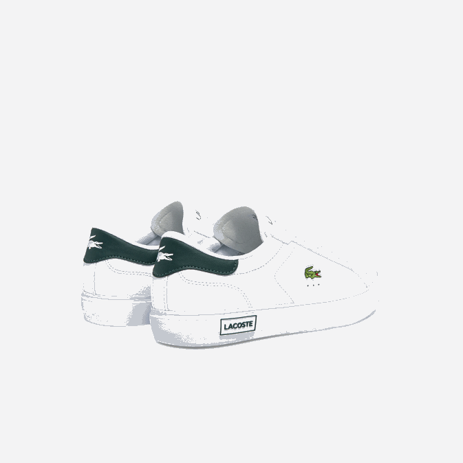 blanc  vert foncé 1r5 V6HV1806 Hommes Lacoste baskets powercourt en cuir