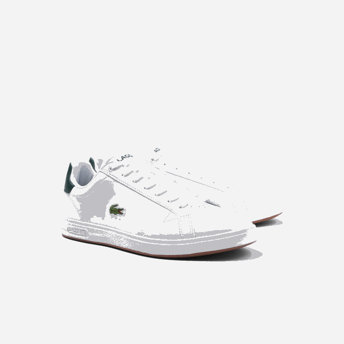 blanc  vert foncé 1r5 V6HV1910 Hommes Lacoste baskets en cuir graduate pro