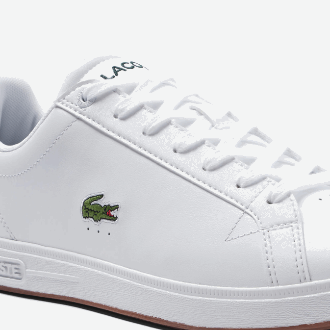 blanc  vert foncé 1r5 V6HV1910 Hommes Lacoste baskets en cuir graduate pro
