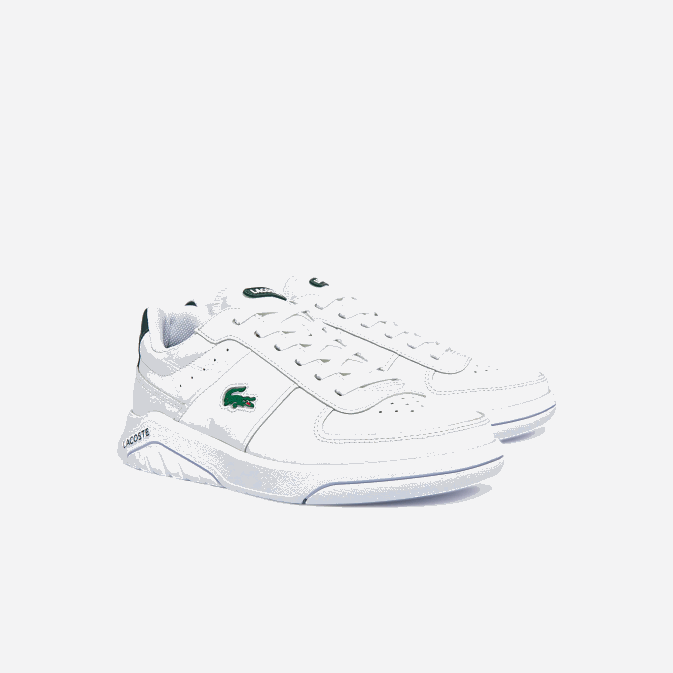 blanc  vert foncé 1r5 V6HV1916 Hommes Lacoste baskets en cuir Game Advance