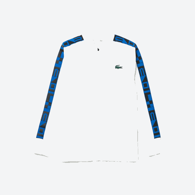 blanc 001 V6HV1052 Hommes Lacoste sweat zippé tennis imprimé sport