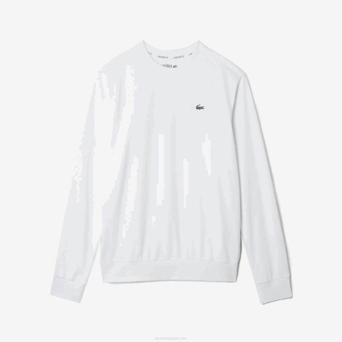 blanc 001 V6HV1056 Hommes Lacoste sweat-shirt de tennis imprimé sport