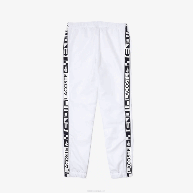 blanc 001 V6HV1088 Hommes Lacoste pantalon de survêtement de tennis à imprimés latéraux sport