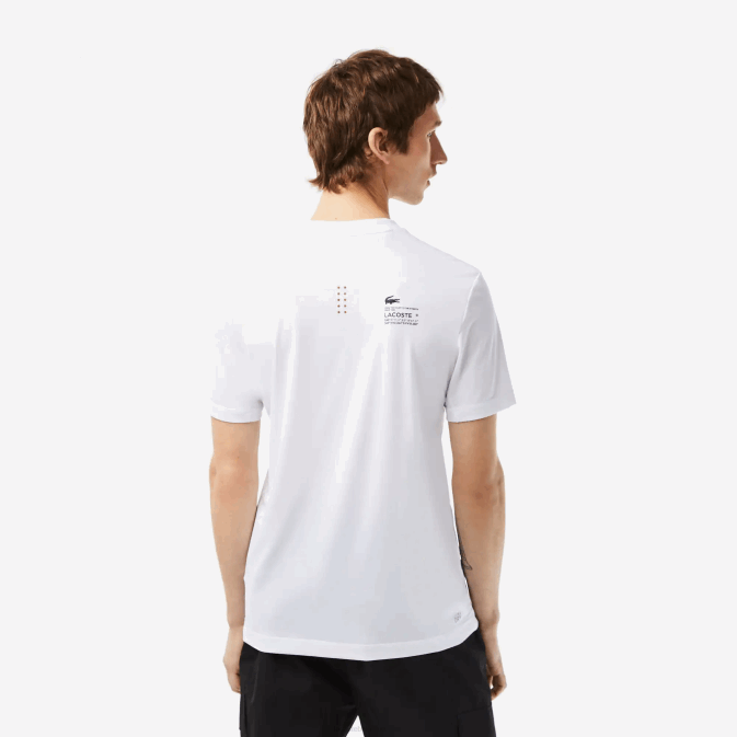 blanc 001 V6HV119 Hommes Lacoste t-shirt sport coupe slim en jersey stretch