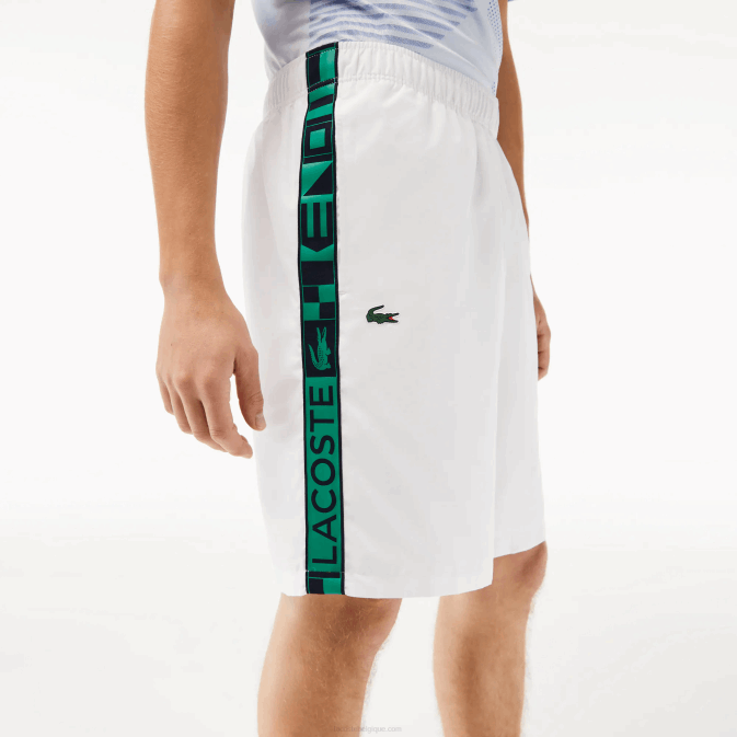 blanc 001 V6HV1333 Hommes Lacoste short de tennis sport en taffetas