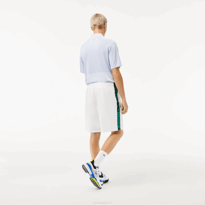 blanc 001 V6HV1333 Hommes Lacoste short de tennis sport en taffetas
