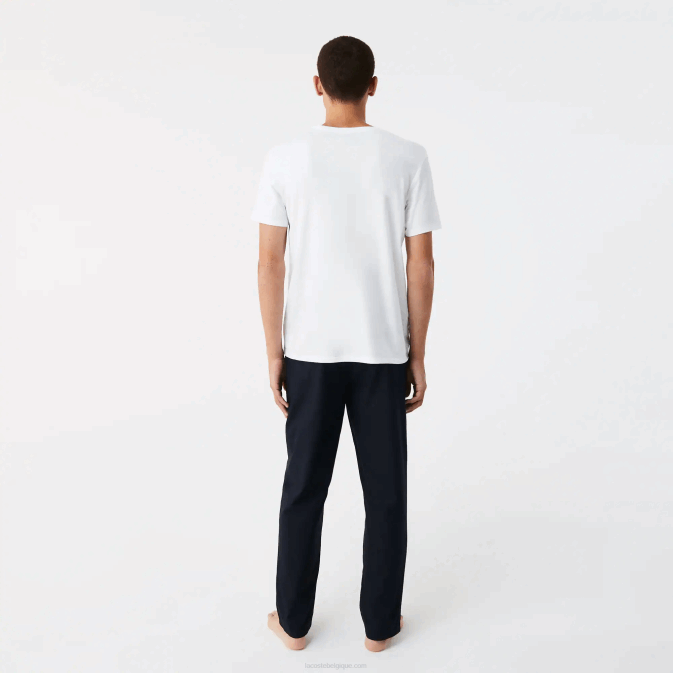 blanc 001 V6HV1350 Hommes Lacoste lot de 3 t-shirts en coton à col rond