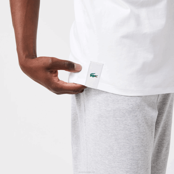 blanc 001 V6HV1360 Hommes Lacoste lot de 3 débardeurs en coton