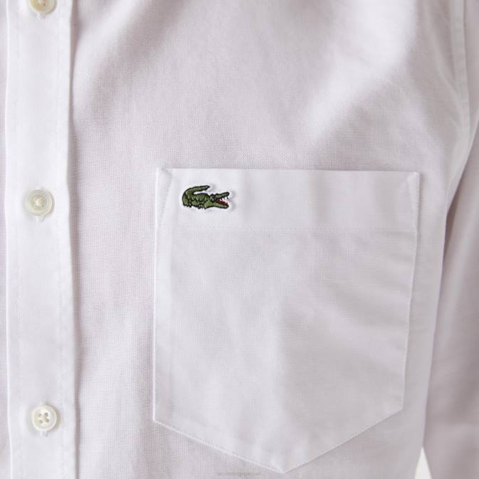 blanc 001 V6HV1467 Hommes Lacoste chemise coupe classique en coton oxford