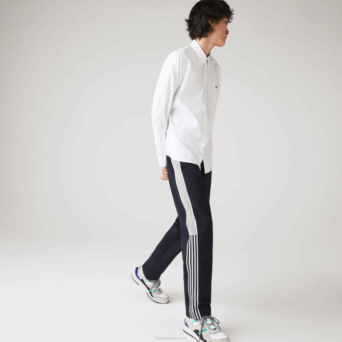 blanc 001 V6HV1494 Hommes Lacoste chemise coupe classique en coton premium