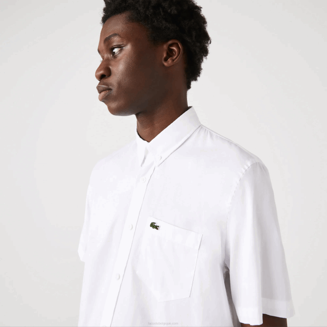 blanc 001 V6HV1526 Hommes Lacoste chemise coupe classique en coton oxford