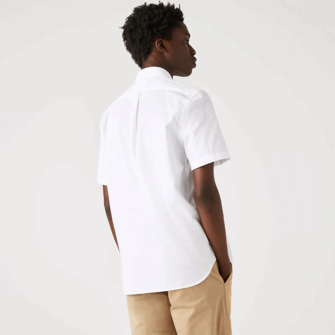blanc 001 V6HV1526 Hommes Lacoste chemise coupe classique en coton oxford