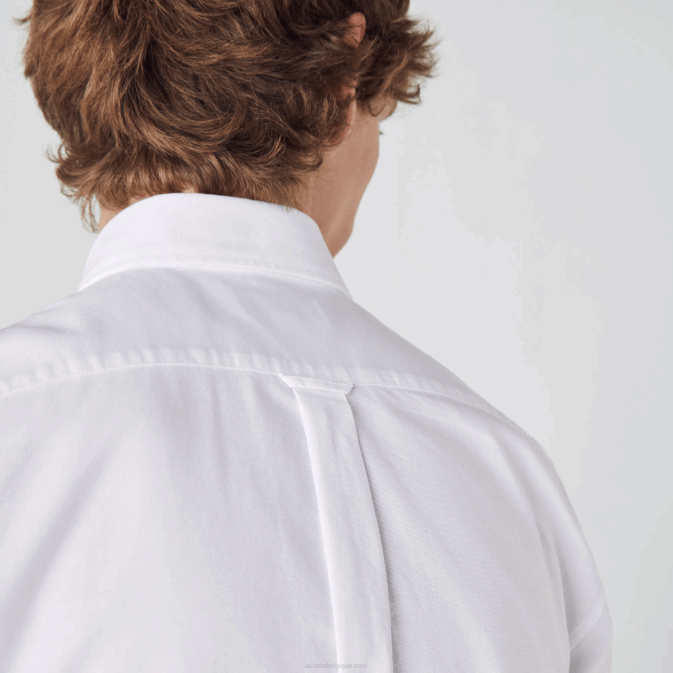 blanc 001 V6HV1526 Hommes Lacoste chemise coupe classique en coton oxford