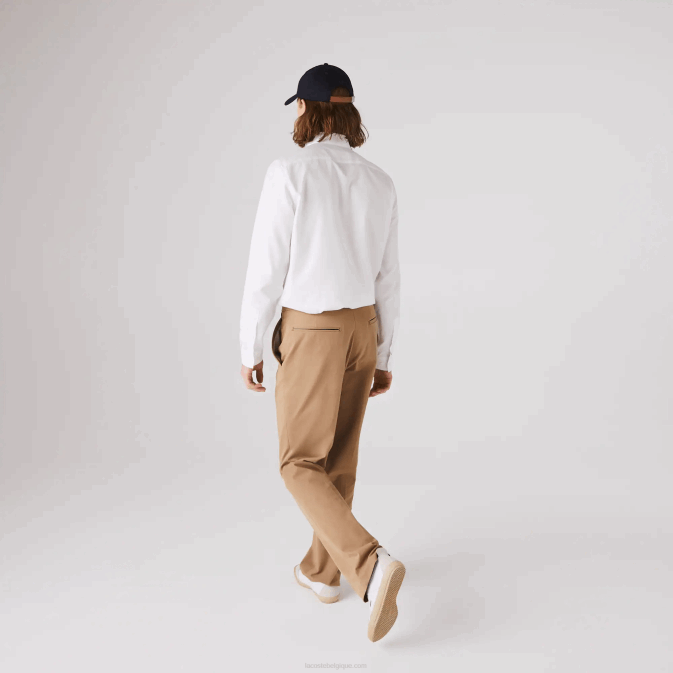 blanc 001 V6HV1614 Hommes Lacoste chemise coupe classique en popeline de coton