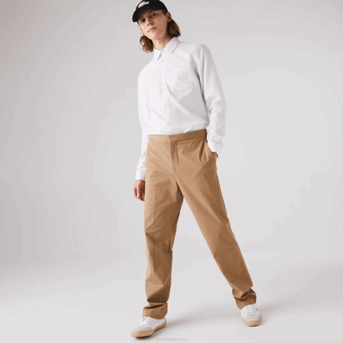 blanc 001 V6HV1614 Hommes Lacoste chemise coupe classique en popeline de coton