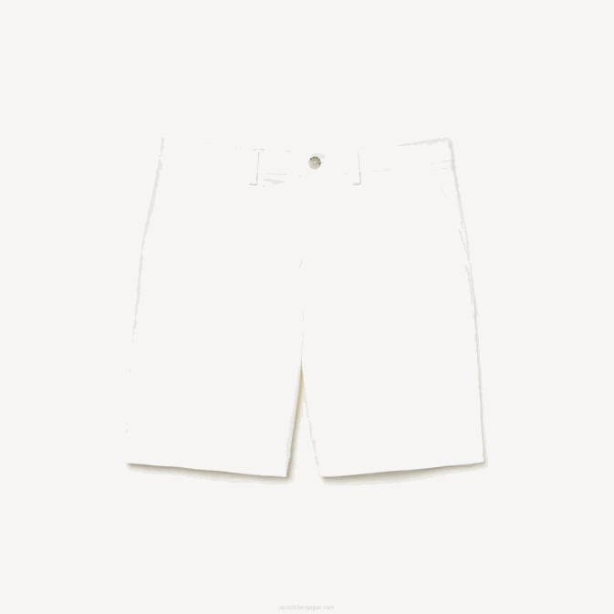 blanc 001 V6HV1618 Hommes Lacoste bermuda regular fit en gabardine de coton