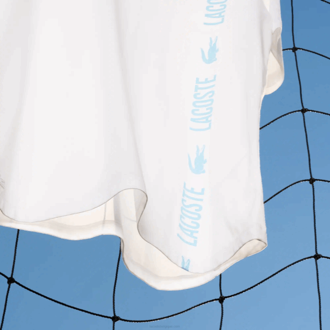 blanc 001 V6HV1627 Hommes Lacoste t-shirt coupe décontractée en crocodile à logo